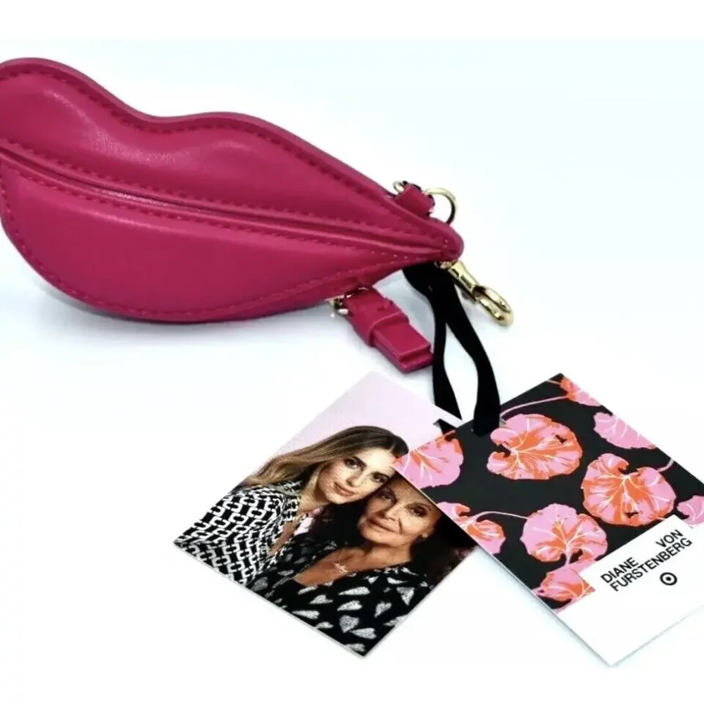 DVF for Target Diane Von Furstenberg PINK LIPS COIN POUCH purse Accessory Viral